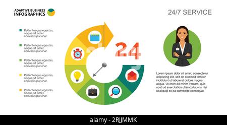 Pie Chart Slide Template Stock Vector
