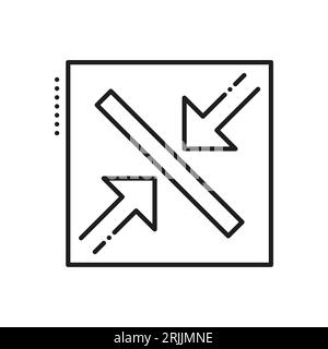 Resize and scale vector line icon. Reduce, zoom and change, expand symbol. Scaling, increase, decrease, arrows changing size, maximize and smaller Stock Vector