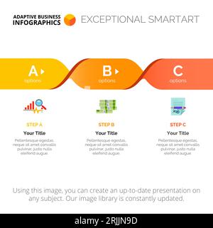 Process Chart with Three Steps Template Stock Vector