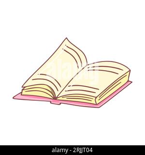 Open book. Hand drawn stationery supplies doodle. Vector design illustration isolated on white background. Stock Vector