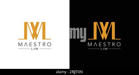 Modern and unique MW logo design 4 Stock Vector