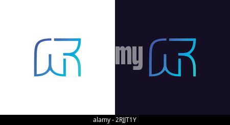 Modern and unique WR logo design Stock Vector