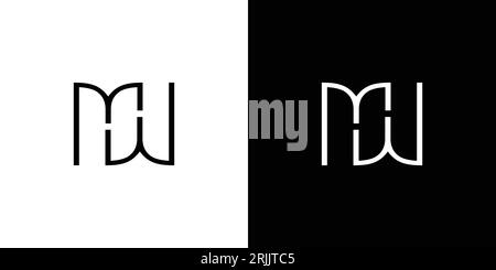 Modern and unique MW logo design 2 Stock Vector
