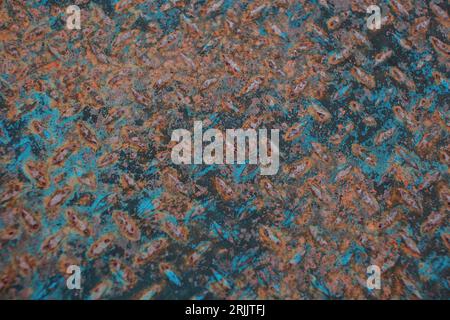 Rusted aluminium floor texture background Stock Photo