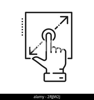 Scaling and reduce sign, smaller and bigger maximize sign, hand press button for web design. Vector decrease and expand symbol Stock Vector