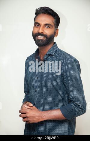 Male african east asian with beard portrait head shot. Stock Photo