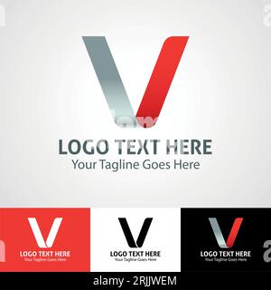 Modern elegant professional hi-tech trendy initial icon logo based on letter V. Stock Vector