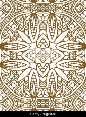 Seamless pattern with mandala ornament. Vintage decorative elements. Stock Vector