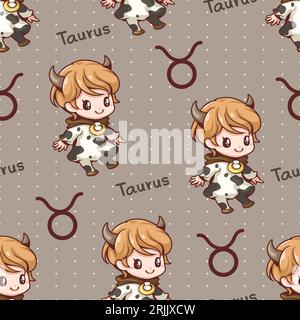 Seamless pattern with cute libra Vector illustration Stock Vector