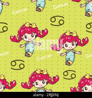 Seamless pattern with cute libra Vector illustration Stock Vector