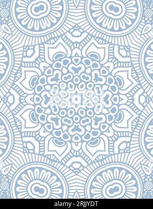 Seamless pattern with mandala ornament. Vintage decorative elements. Stock Vector
