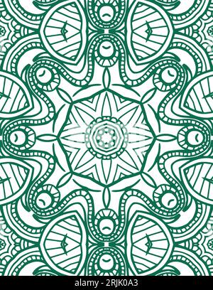 Seamless pattern with mandala ornament. Vintage decorative elements. Stock Vector