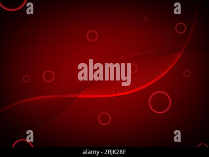 Abstract red background with smooth lines, Vector illustration Stock Vector
