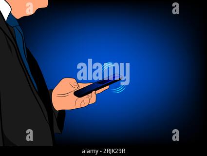 Businessmen using a mobile phone, concept mobile connection any ware any time Vector illustration Stock Vector