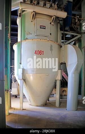 Machinery and equipment in rice processing plant Stock Photo