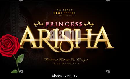 Princess Arisha Text Effect Stock Vector
