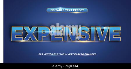 Editable text effect - Expensive text style mockup concept Stock Vector
