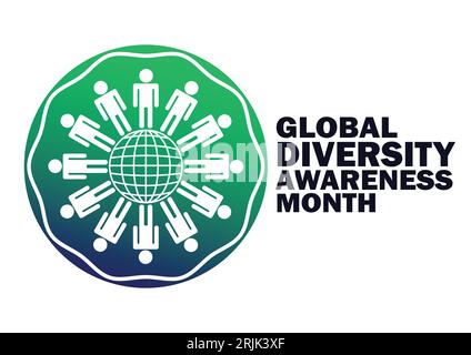 Global Diversity Awareness Month Vector illustration. Holiday concept. Template for background, banner, card, poster with text inscription. Stock Vector