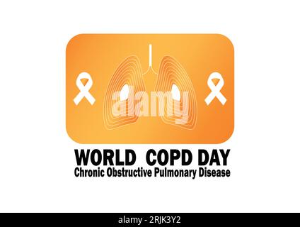 Vector illustration on the theme of World Chronic Obstructive Pulmonary Disease (COPD) day observed in November each year. Suitable for greeting card, Stock Vector