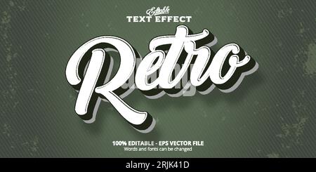 Retro text editable old style text effect Stock Vector