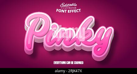 Pinky text, 3d editable font effect Stock Vector