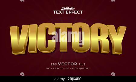 Editable text style effect - Victory Gold text style theme Stock Vector
