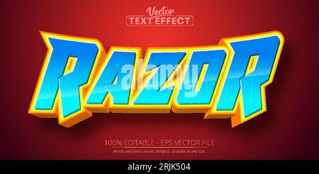 Razor text, cartoon style editable text effect Stock Vector