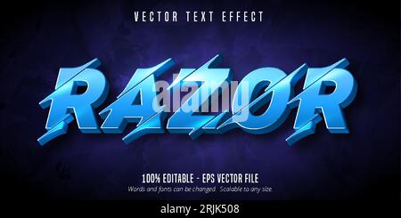 Razor text, cutout style editable text effect Stock Vector