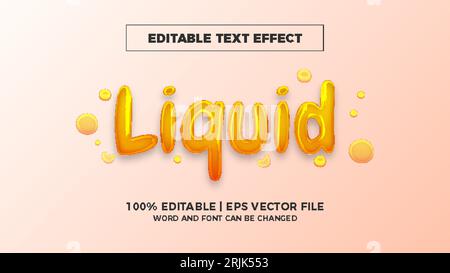 liquid editable text effect Stock Vector