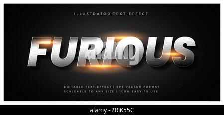Steel Movie Title Text Style Font Effect Stock Vector