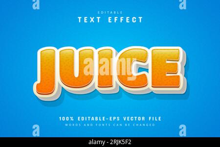 Juice text, cartoon style text effect Stock Vector