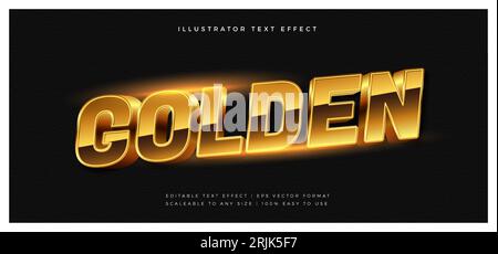 Golden Luxury Shiny Text Style Font Effect Stock Vector