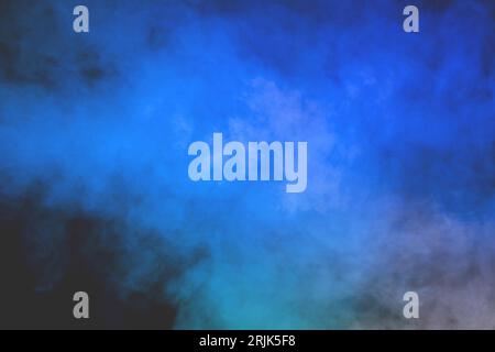 Blue And Yellow Steam On A Black Background Stock Photo - Download