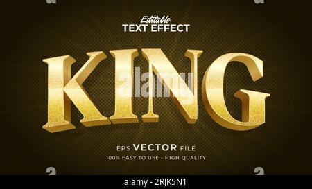 Editable text style effect - Gold King text style theme Stock Vector