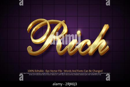 Vector text effect in 3d words text effect theme editable Stock Vector