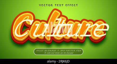 Culture Text Effect, Editable Text Style Stock Vector