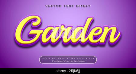 Garden Text Effect, Editable Text Style Stock Vector