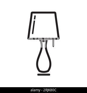 Desk, table lamp editable outline vector icon Stock Vector