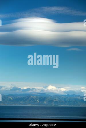 Wave clouds over Tasman Bay, Nelson, New Zealand Stock Photo