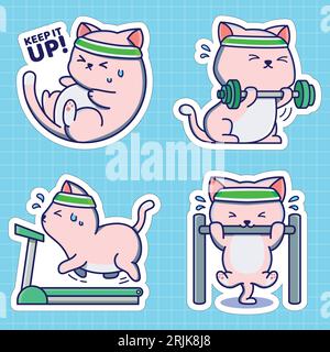 Set of cute hand drawn cats in pockets Vector Illustration Stock Vector