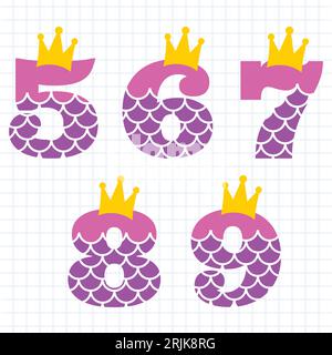 Set of hand drawn numbers for birthday Party Stock Vector