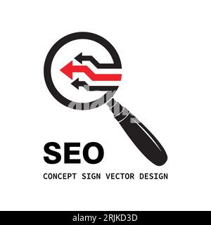 SEO - Search Engine Optimization - vector logo template concept illustration. Business solution. Abstract electronic technology creative sign. Magnifi Stock Vector