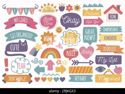 Set of hand drawn doodle elements. Vector Illustration. Stock Vector