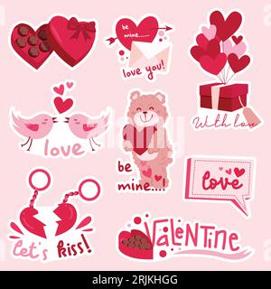 Cute Kawaii Love Print-Happy Valentines Day-Romantic Love Lips