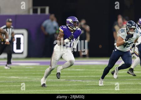 Arizona Cardinals guard Hayden Howerton (75) in action against the  Minnesota Vikings during the first half of an NFL preseason football game  Saturday, Aug. 26, 2023 in Minneapolis. (AP Photo/Stacy Bengs Stock