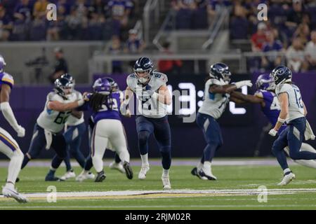 Tennessee Titans cornerback Tre Avery (23) warms up before an NFL preseason  football game against the Minnesota Vikings, Saturday, Aug. 19, 2023 in  Minneapolis. Tennessee won 24-16. (AP Photo/Stacy Bengs Stock Photo - Alamy