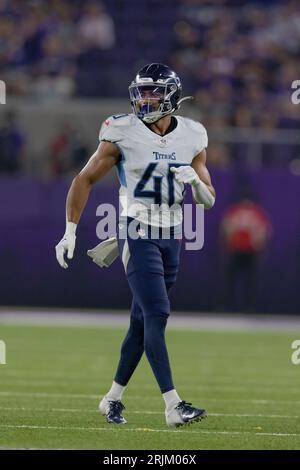 Tennessee Titans safety Matthew Jackson (39) and cornerback Anthony Kendall  celebrate after downing a punt near the goal line in the second half of an  NFL preseason football game against the New