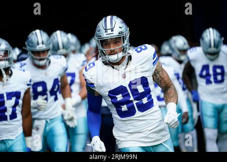 Dallas Cowboys tight end Peyton Hendershot (89) wears Medal of Honor and  Salute To Service stickers on his helmet during an NFL football game  against the Indianapolis Colts Sunday, Dec. 4, 2022