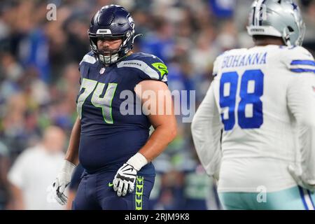 Seattle Seahawks offensive tackle Jake Curhan (74) playing the Arizona  Cardinals during an NFL Professional Football Game Sunday, Jan. 9, 2022, in  Phoenix. (AP Photo/John McCoy Stock Photo - Alamy