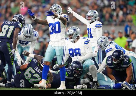 Dallas Cowboys safety Juanyeh Thomas (40) is seen during an NFL preseason  football game against the Seattle Seahawks, Friday, Aug. 26, 2022, in  Arlington, Texas. Dallas won 27-26. (AP Photo/Brandon Wade Stock Photo -  Alamy